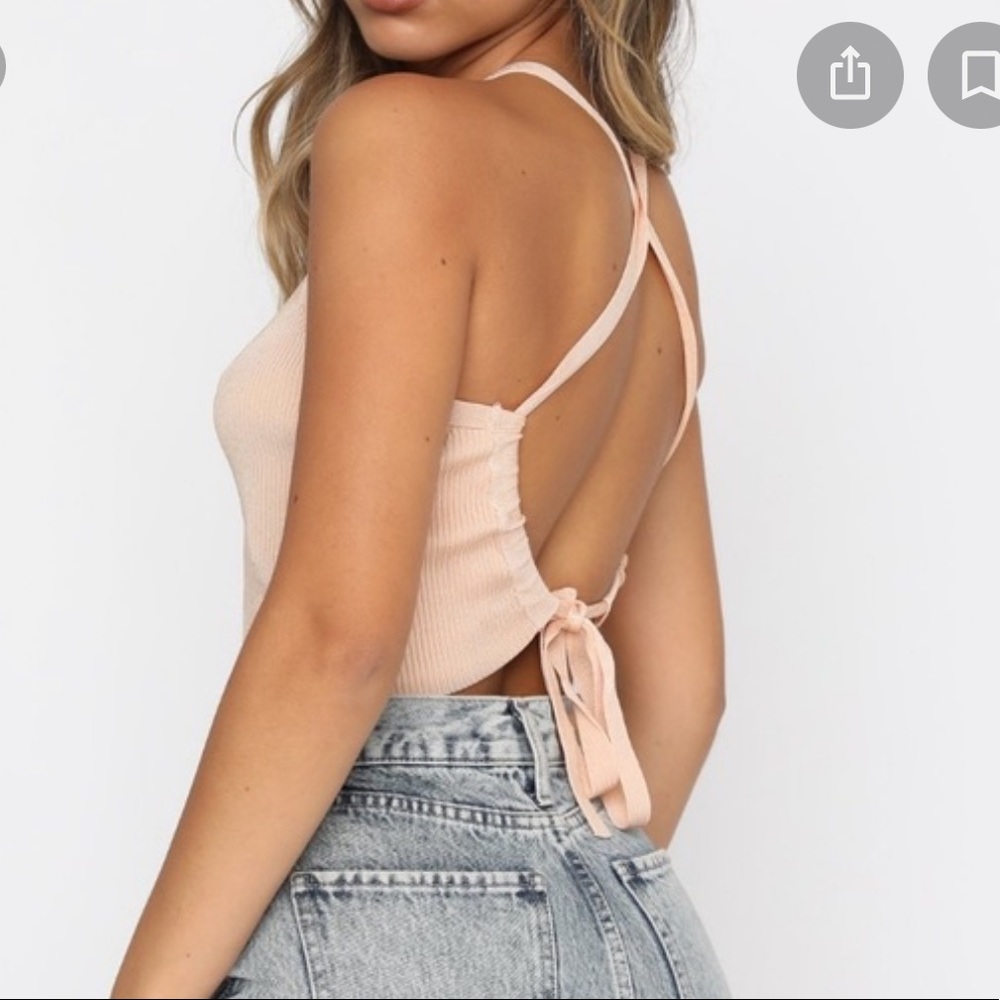 White fox boutique, tough crowd crop in pink sz M